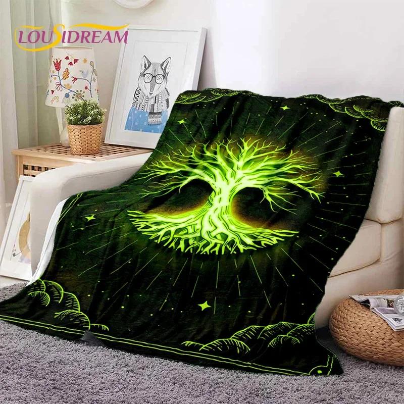 

Tree of Life Nature Viking Yggdrasil Norse Soft Flannel Blanket for Bed Bedroom Sofa Picnic,Throw Blanket for Cover Outdoor Gift 75x90cm