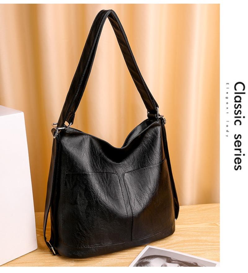 Herbst- und Winter-Einkaufstasche, großes Fassungsvermögen, modische One-Shoulder-Handtasche, trendige PU-Einzel- und Doppelschultertasche mit doppeltem Verwendungszweck
