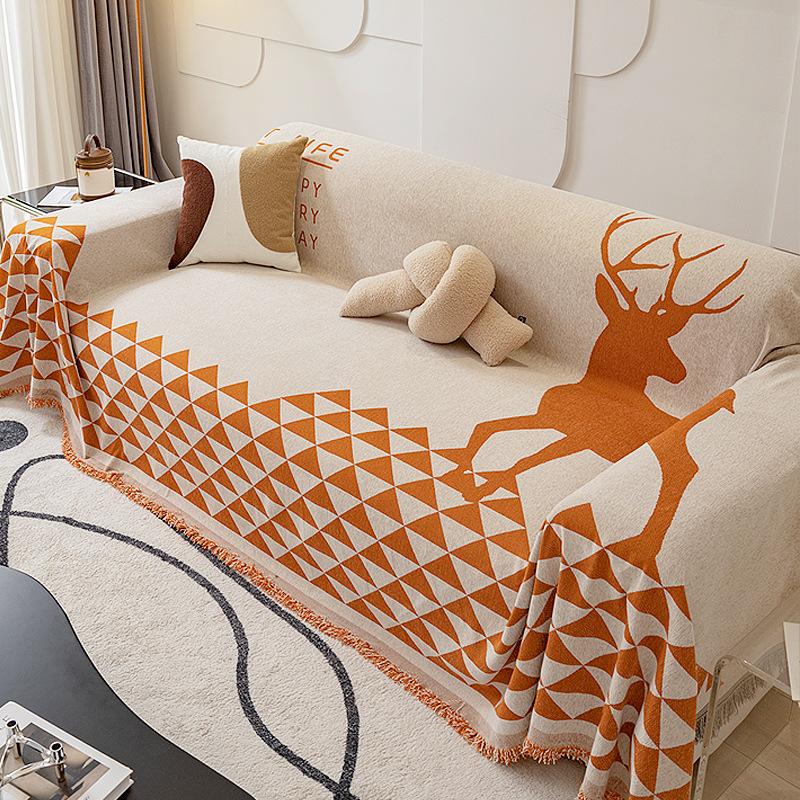 Ręcznik Pokrowiec z Chenille Antyzarysowaniami Pełny Pokrowiec Poduszka na Sofę Styl Skandynawski Uniwersalny Koc na Sofę Prosty Nowoczesny