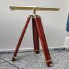 Messing-Teleskop mit Fernglas auf Holzstativ – Funktionelles Retro-Design Dekoration