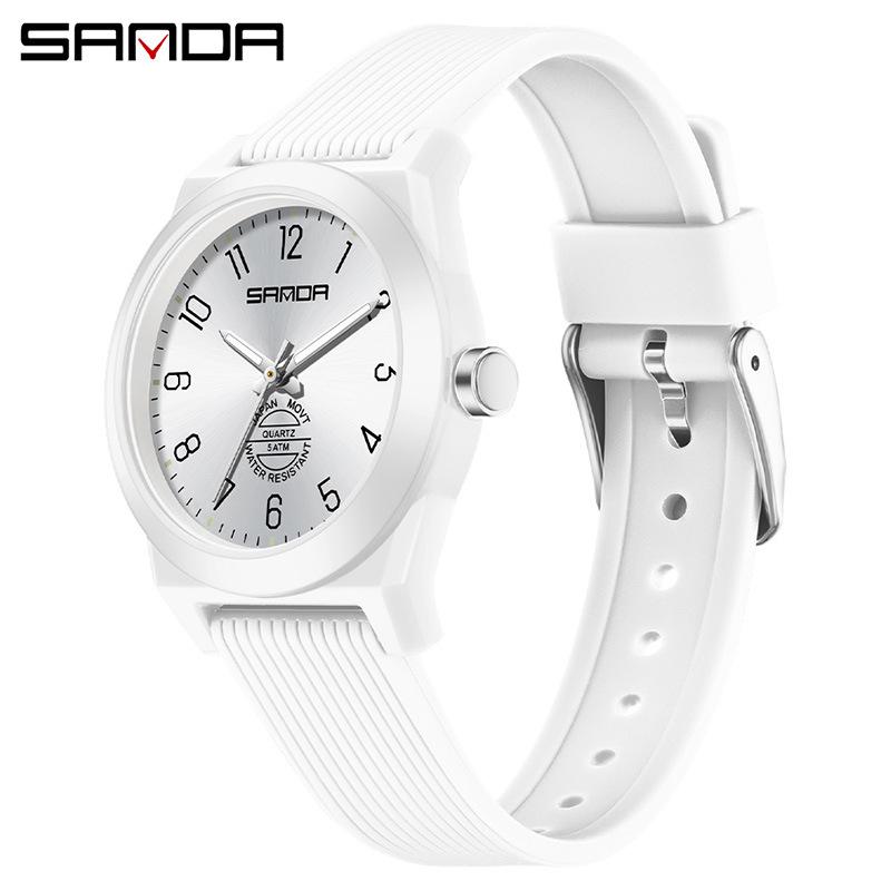SANDA Unisex Slim Quartz Watch - Silent, Luminous, Waterproof, Ideal for Students and Sports.