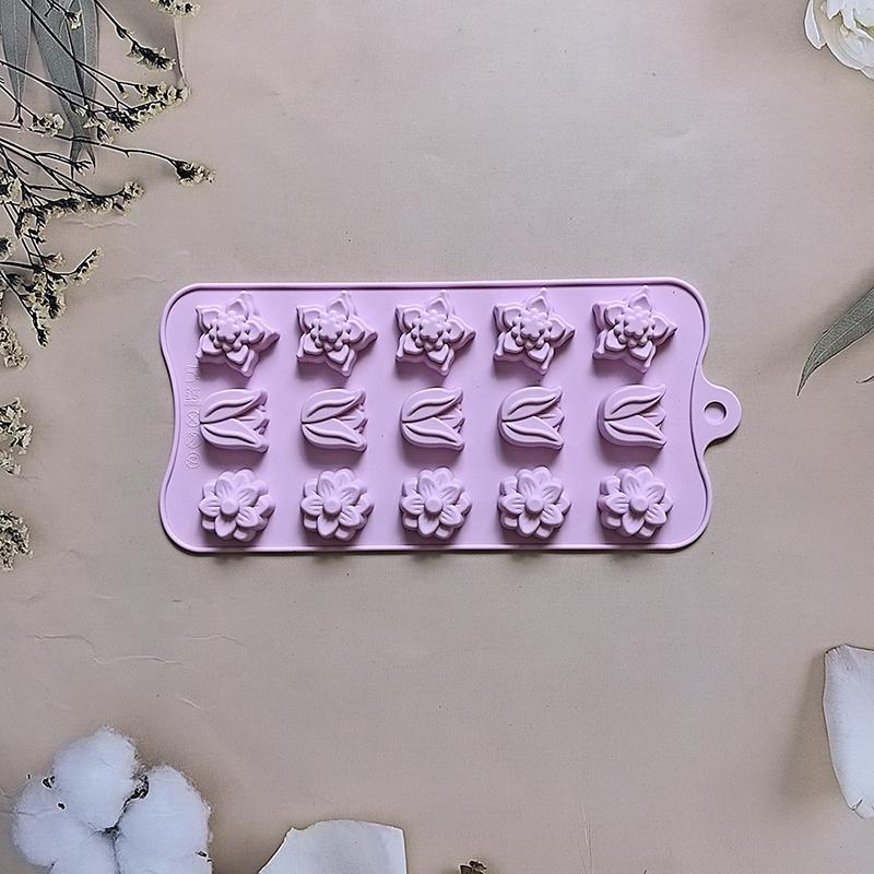 

Силиконовая форма в форме цветка, сделай сам, украшение для торта, шоколадные конфеты, мороженое, кухонный инструмент для выпечки фиолетовый