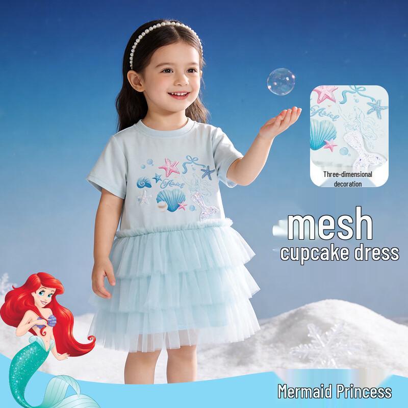 Disney Little Mermaid Girls  Princess T-Shirt Dress 100/52