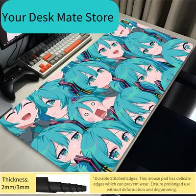 Mousepad Large Laptop Virtual Diva HHatsune Miku Anime Mouse Pad Office Accessories Keyboard Desk Mat Cute Girl Soft MousePads
