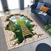 3DCanyon Bridge Carpet Mat Rug Waterfall Valley Home Decoration Non-slip Living Room Illusion Design Floor Mat with Nature Scene