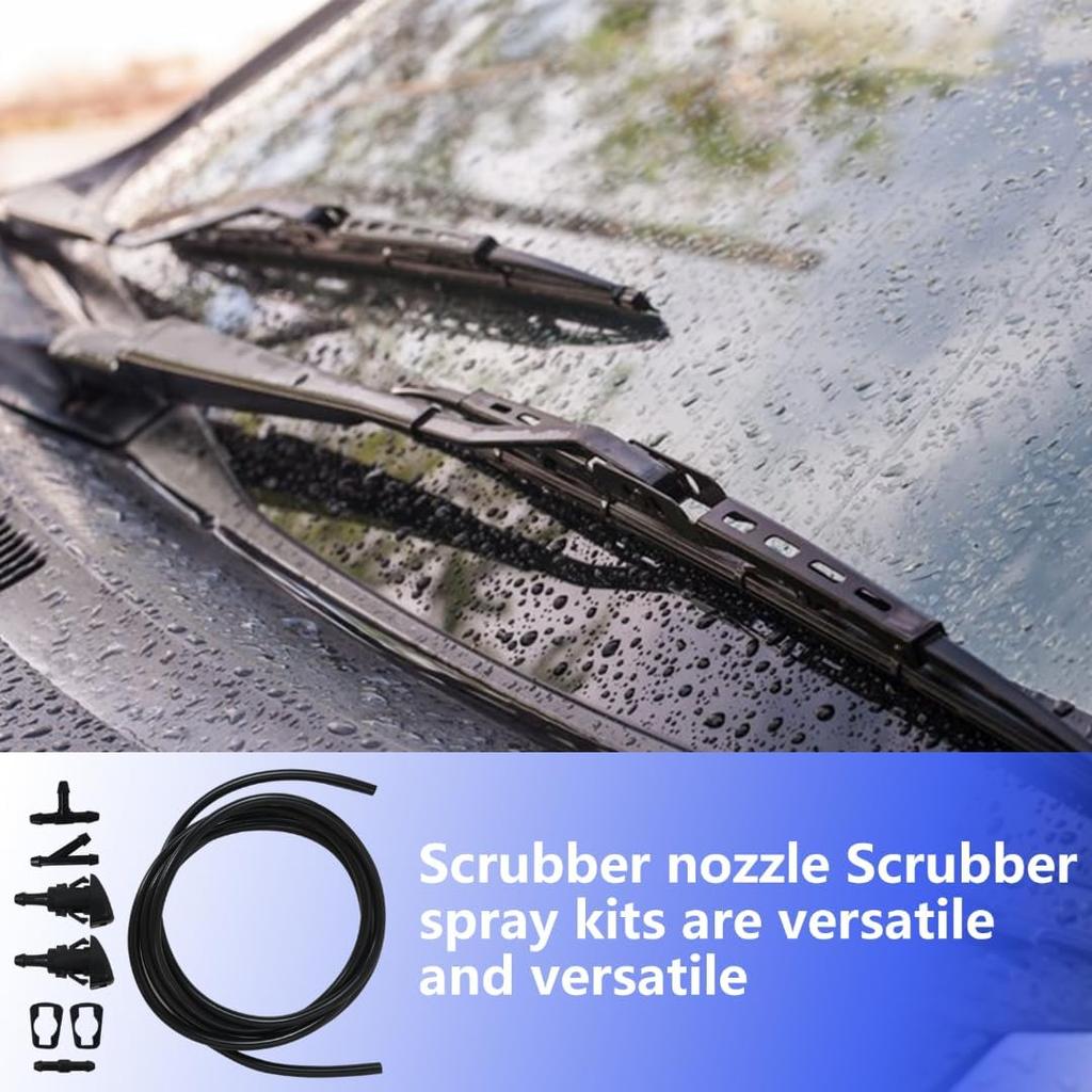Premium Universal Car Windshield Wiper Washer Squirter Nozzle Spray Jet Kit Fluid Hose T