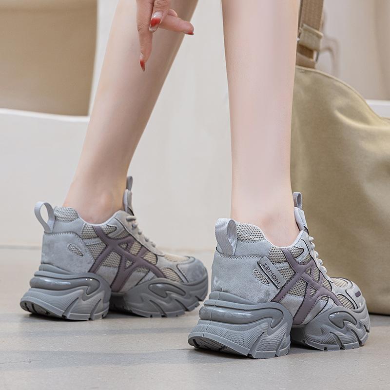 9CM Dad Shoes Women's Autumn and Winter 2025 New Sports Style Casual Shoes Super High Heel Platform Women's Shoes Fashion Trendy