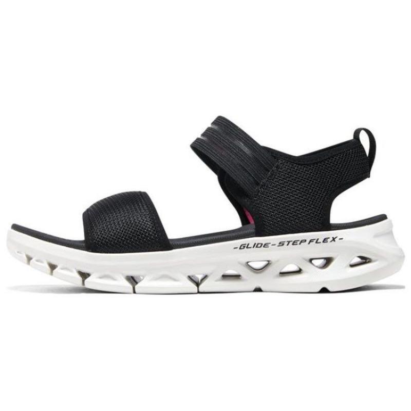 Skechers GO WALK Glide-Step Go Flex Sandal Women Slip Resistant Sport Sandals Black White 141251-BKW 39