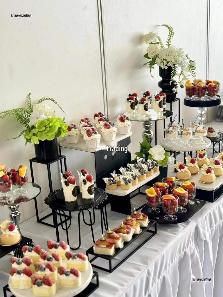 Silver Dessert Display Stand for Afternoon Tea and Corporate Breaks