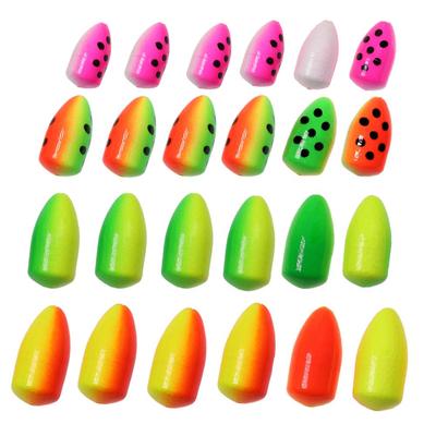 20PCS Angeln Schaum Float Bobber Bojen Kugel Oval Schwimmer für Fliegen Angeln Pompano Bottom Rigs Salzwasser Angeln Zubehör