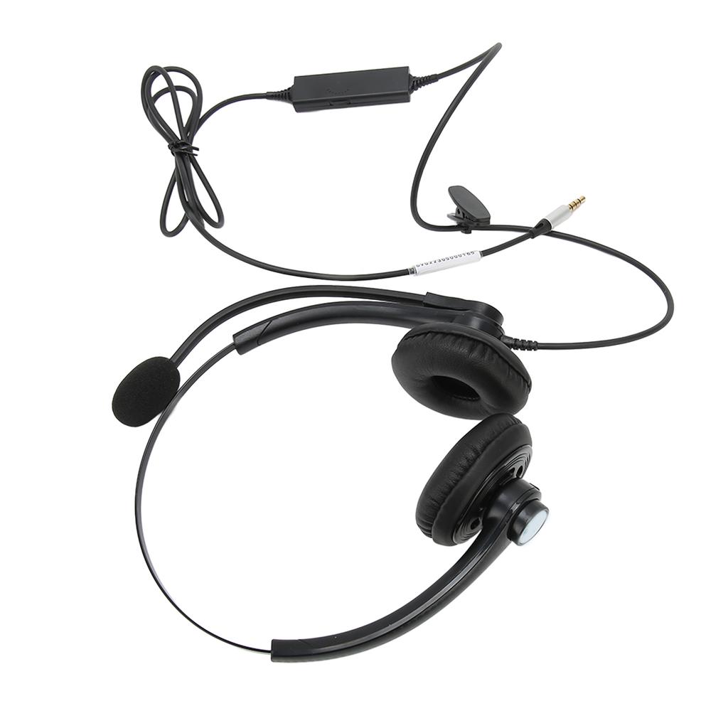 Wired Noise Reduction Binaural Business Headphone with Mic for Call Center Customer Service
