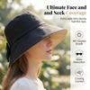 Cappello da Sole a Tesa Larga con Fiocco da Donna – Pieghevole, Protezione UV a 360°, Traspirante, per Viaggi Estivi e Spiaggia