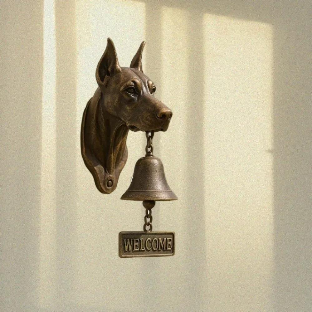 Farmhouse Decor Vintage Welcome Doorbell Unique Wall Mount Puppy Doorbell Resin Rustic Manual Doorbell Front Door