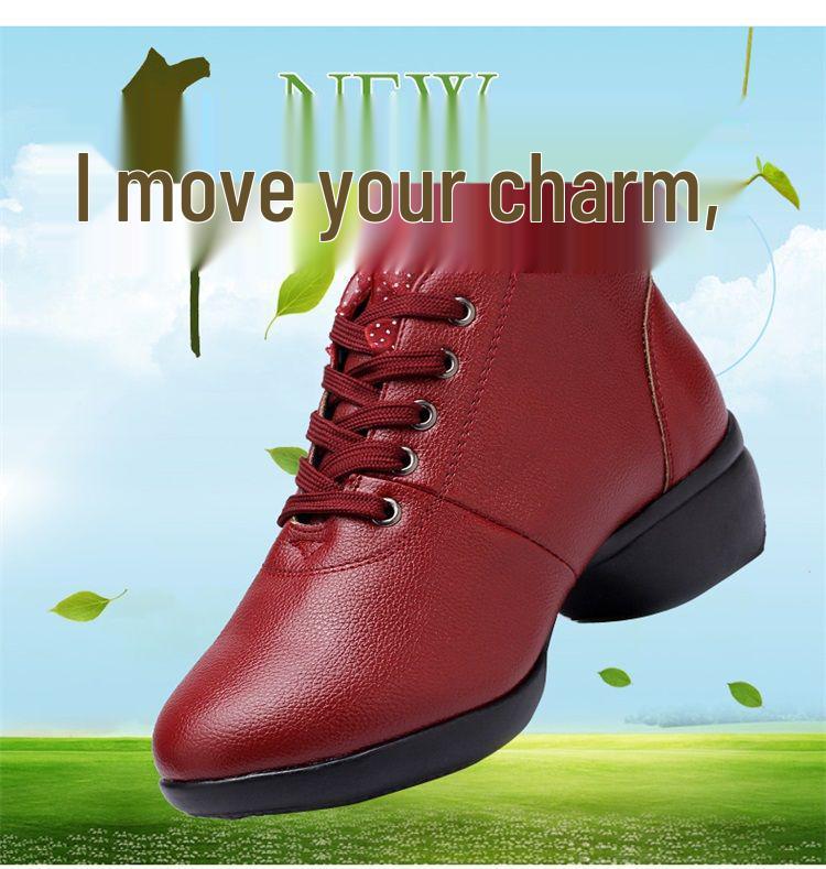 Women's Modern Ballroom Mid-Calf Dance Boots - Soft Sole, Mid-Heel.