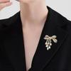 Luxury Zircon Pearl Bowknot Tassel Fashion Brooch Pins For Women Creative Handmade Suit Corsage Pins Clothing Accessories Gifts