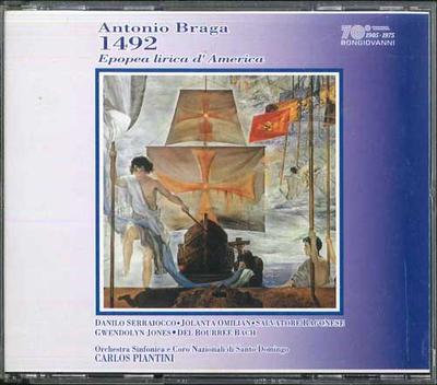 CD CARLOS PIANTINI - Antonio Braga 1492 Eropea Lirica D' GB5036372 BONGIOVANNI Italy Classical Used