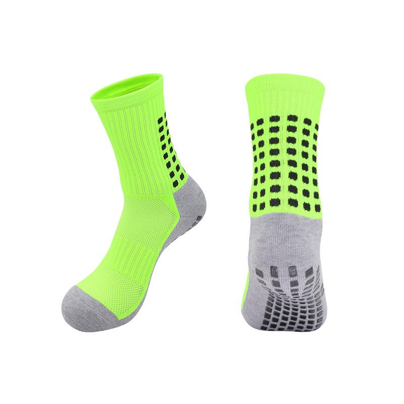 "Adult Anti-Slip Breathable Mid-Tube Training Football Socks with Towel Bottom"