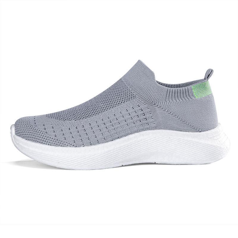 Large Size Men's Shoes Lightweight Soft Sole Popcorn Shock Absorption One Pedal Sports Casual Socks Shoes Breathable Couple