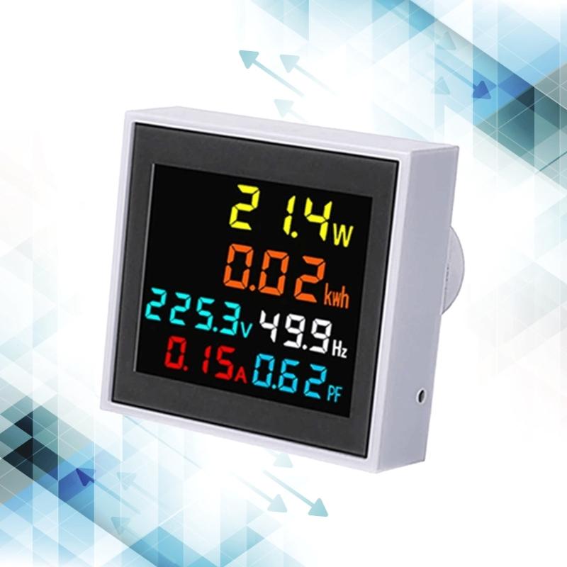 300/400V Single Phase Energy Meter Din-Rail Electricity Usage Monitors Voltmeter Ammeter Watt Kwh Frequency Power Meter