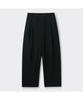 Keoseuuteommellou Black Curved Drawstring Seersucker Pants Cwpam26342Bkx