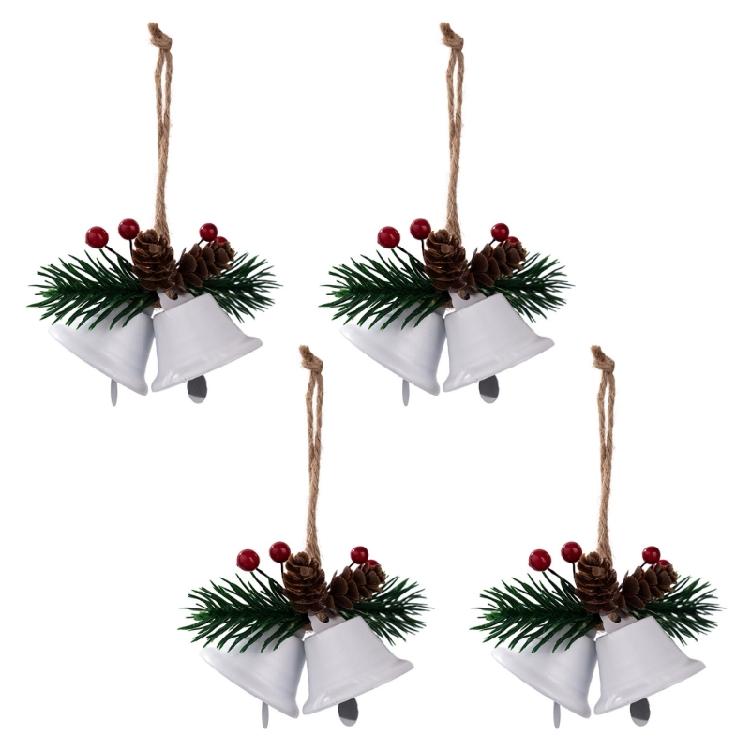 4 Pcs Christmas Ornament Bells Christmas Bells Metal Decorative Bells for Holiday Wedding Party Decoration