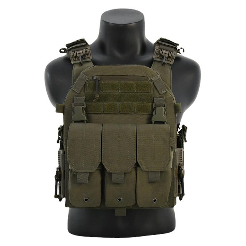 Tactical Vest,Camouflage Tactical Stab Proof Vest with 7.62 Triple Mag Pouch, Plate Carrier, 1000D Nylon, 6094, 7.62mm
