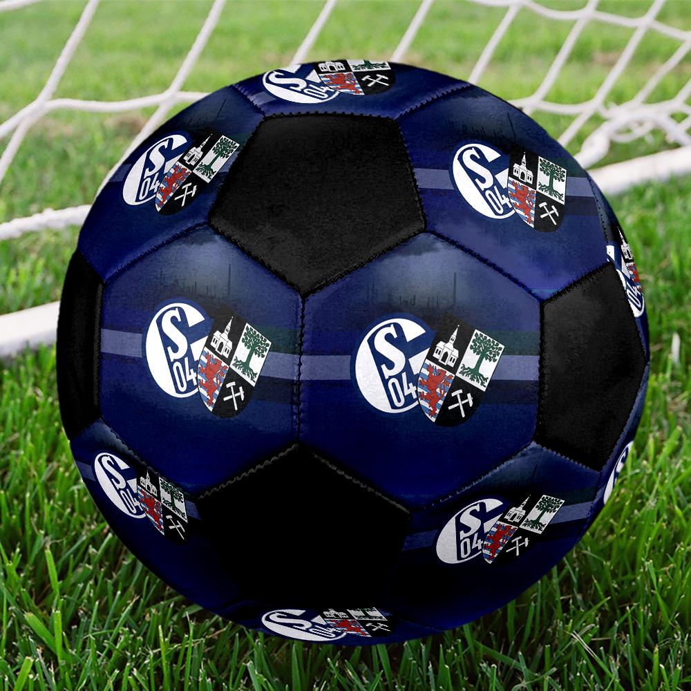 SIZE 5 FC Schalke 04 Soccer Ball Colorful All Ages Machine Stitched PVC Competition Ready Durable High-Bounce