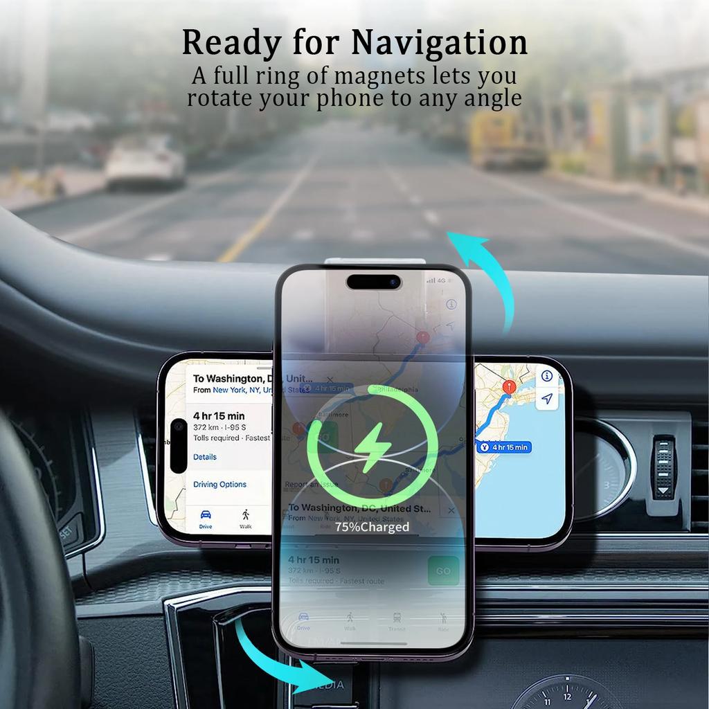 Magnetisches Kabelloses Ladegerät Pad Auto Halterung Armaturenbrett Aufkleber Halterung Für iPhone 15 14 13 12 Pro Max Für Tesla Schnellladestation