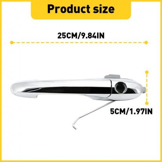 Front Driver Left Side LH Chrome Exterior Door Handle for Fiat 500 2012 13 -