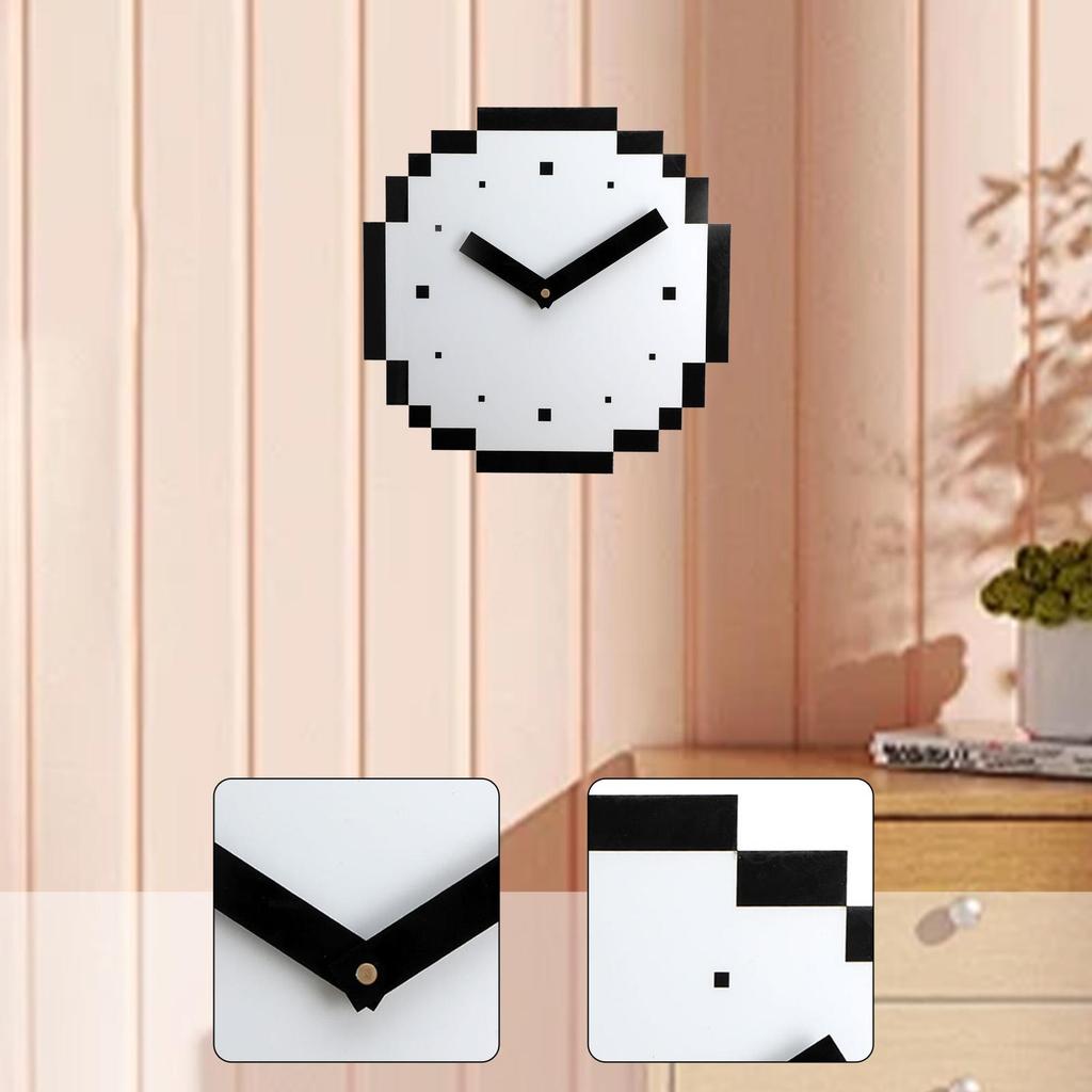 Wall Clock Art Clock Modern Fashion Mosaic Unique Minimalist Stylish Ornament for Bedroom Kitchen Studio Office Decoration