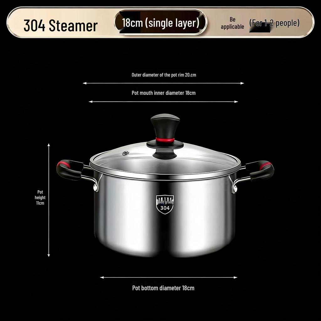 316L Stainless Steel Soup Pot with Handles - Non-Stick for Steaming, Cooking, and Stewing On Induction Cookers