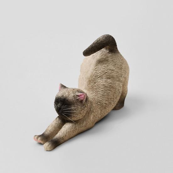 Mini Estatuetas de Gato Fofas Resina Gato Estátua se Esfriando Escultura de Gatinho Pequeno para Interior