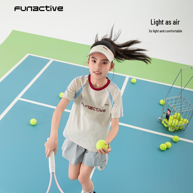 T-shirt de Sport Actif pour Filles à Manches Courtes à Séchage Rapide