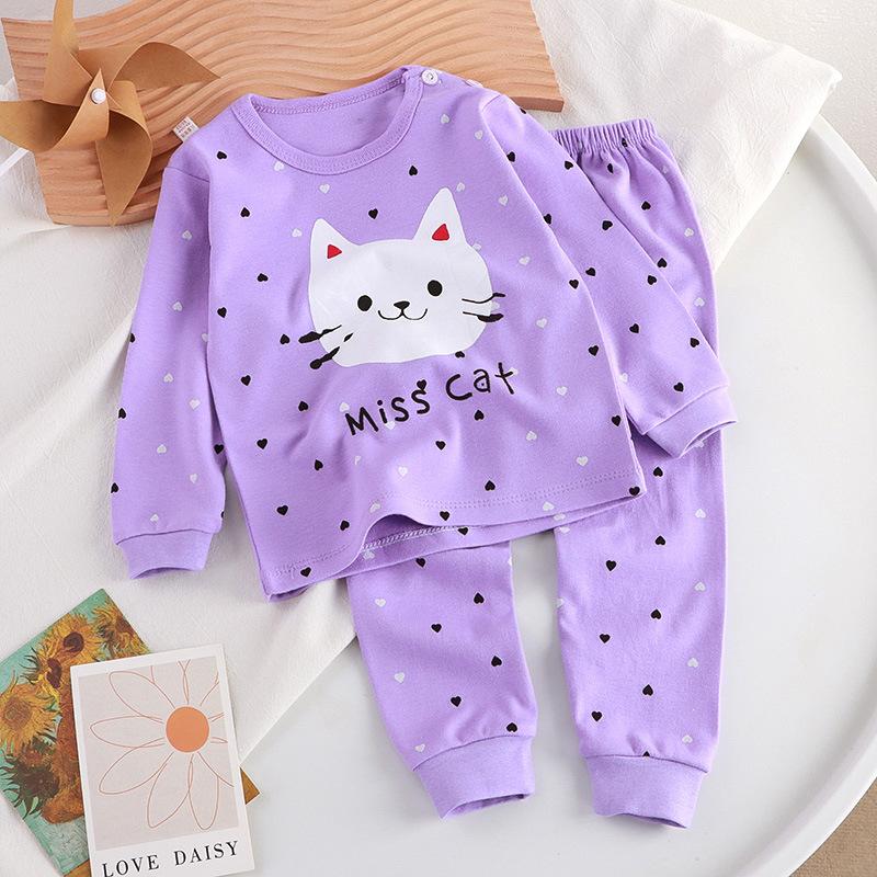 Set di 2 maglioni a maniche lunghe con stampa di lettere dei cartoni animati per bambini piccoli - Vestito morbido, accogliente e adorabile per