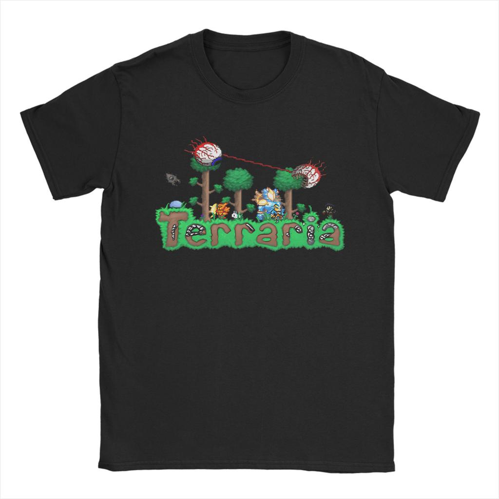 Terraria Christmas Pattern Pure Cotton T-Shirt For Man Summer  Streetwear T-Shirts O Neck Harajuku Tees Oversized Print Tops