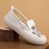 Sommer Neue Ländlicher Stil Damen Schuhe Bestickte Stoffschuhe Einschlupf Leinwand Student Vielseitig Atmungsaktiv Fischer Schuhe
