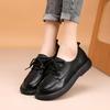 Spring New Women Shoes Genuine Leather Retro Loafers Soft Bottom British Comfortable Lace Up Anti Slip Casual Shoes 2025