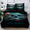 3-Piece Simple Modern Skull Animal Pattern Digital Printed Down Duvet Cover Set,Bedding Set(1 Down Duvet Cover+2 Pillowcases)