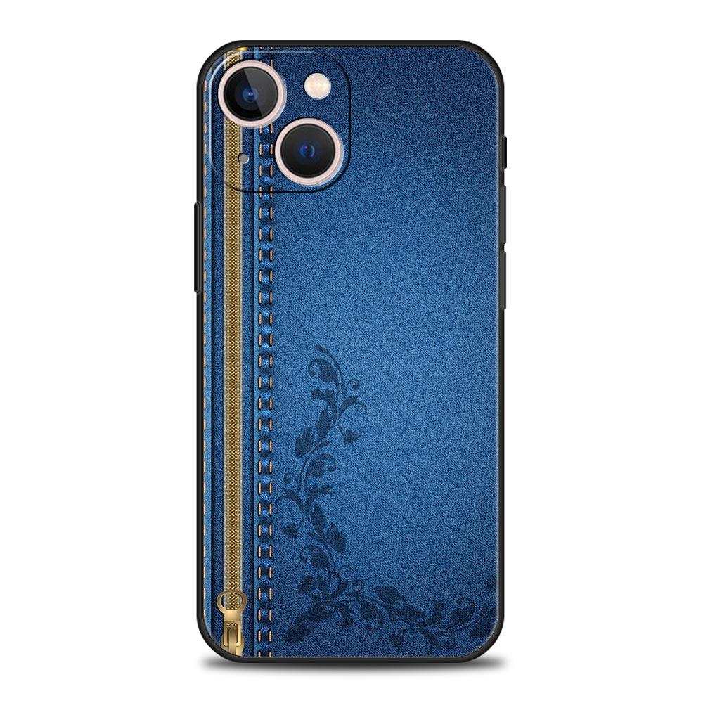 

Leather Cloth Pattern Phone Case Cover for iPhone 17 16 15 14 13 12 11 Pro Max 17 Air Plus Shockproof Soft TPU Shell Fundas Bags iPhone 16 Plus