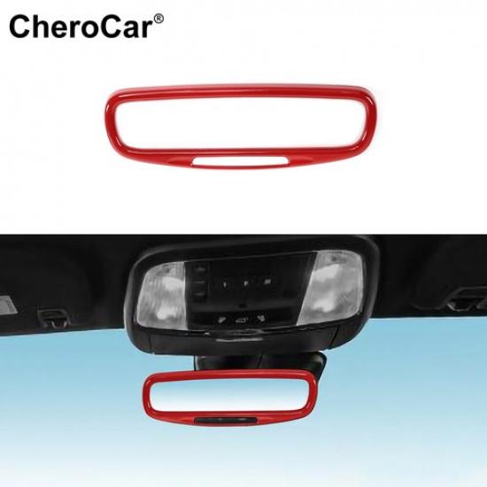 Red Interior Rearview Mirror Frame Decor Cover Trim Bezel For Dodge Durango 17+