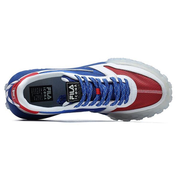 Fila Gara Round Toe Lace-Up Shock Absorbing Wear-Resistant Breathable Low-Top Dad Shoes Men Sneaker Bright-Blue F12M124140FDW