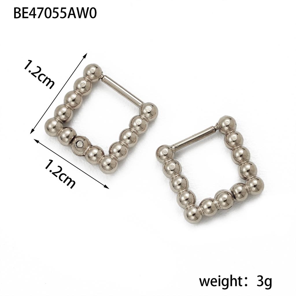 CARLIDANA New Trendy Earring Waterproof Tarnish Free 18K Gold Plated Dainty Bead Oval U Stainless Steel Hoop Earrings for Women