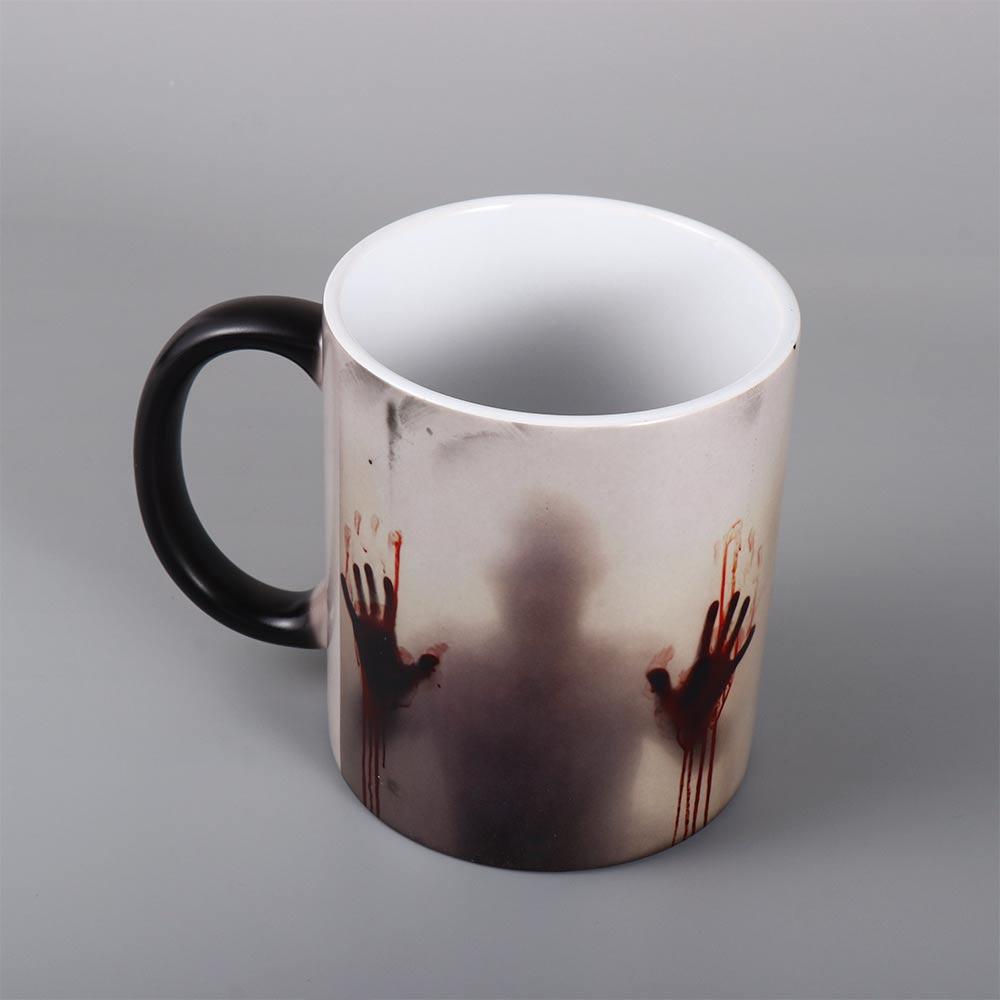 Heat Sensitive Halloween Decoration Color Changing Tea Cup Milk Bottle Coffee Mug Drinkware