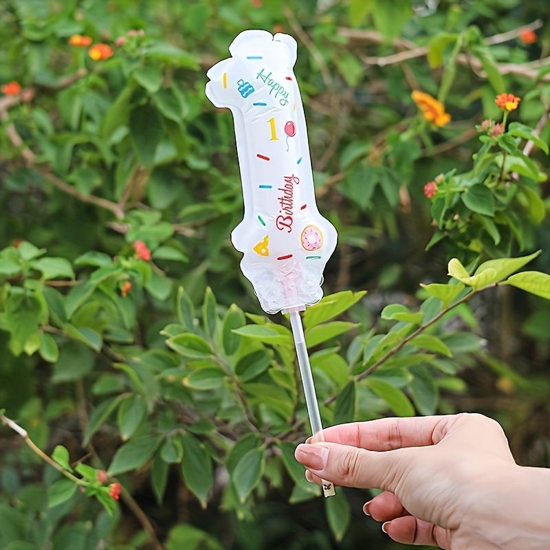 1pc Cake-Decorated Digital Balloon, for Bathing, Cake Decoration, Birthday Festival Number Flag, Handheld Aluminum Film Balloon Group Number Birthday