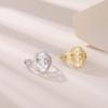 Adjustable Four S Point Diamond Titanium Steel Ring Witch Knot Design Women's Jewelry