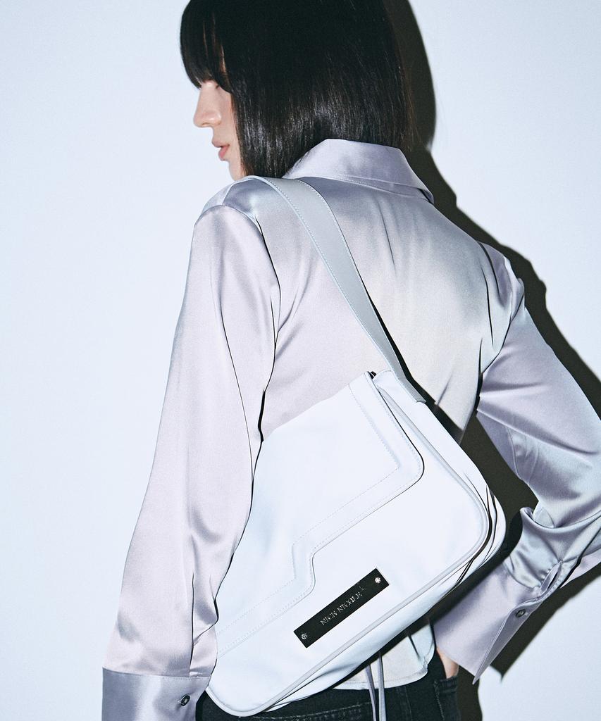 Nick&Nicole Crystal Wave Point Messenger Bag_Silver