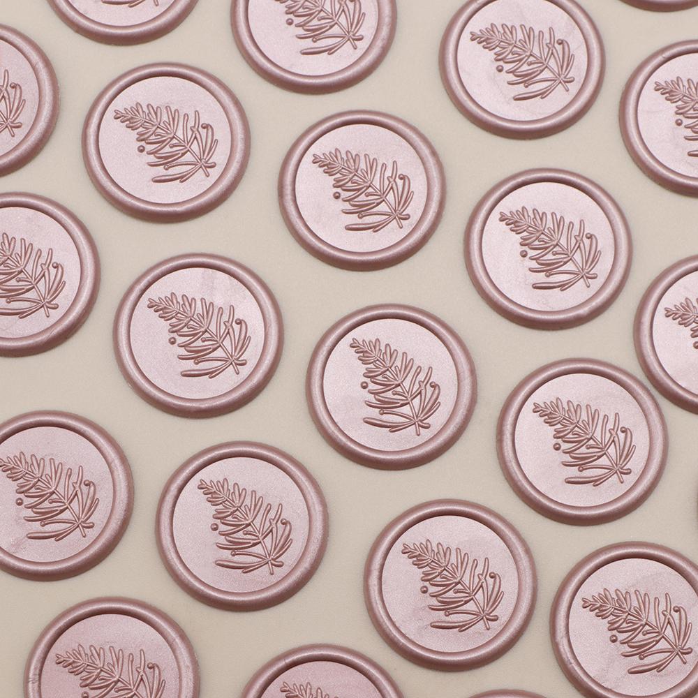 10Pcs Rosemary Wax Seal Stickers, Rose Gold Handmade Envelope Seals Self Adhesive Wax Stickers for Wedding Party Invitations
