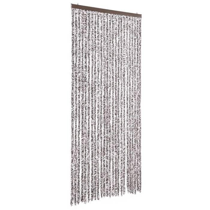 VidaXL Fly Curtain, Insect Screen with Hook, Adjustable Length and Width Door Curtain, Brown and Beige 377374
