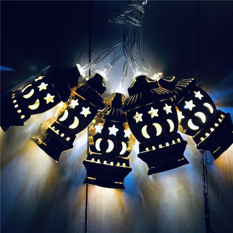 Eid Ramadan Mubarak Lantern Led Fairy String Light Moon Star Islam Decor Muslim