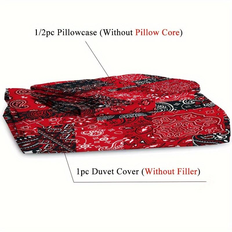 Comforter 2/3Pcs Paisley Bandanna Printed Comfortable Paisley Flowers Bedding Set For Bedroom Machine Washable